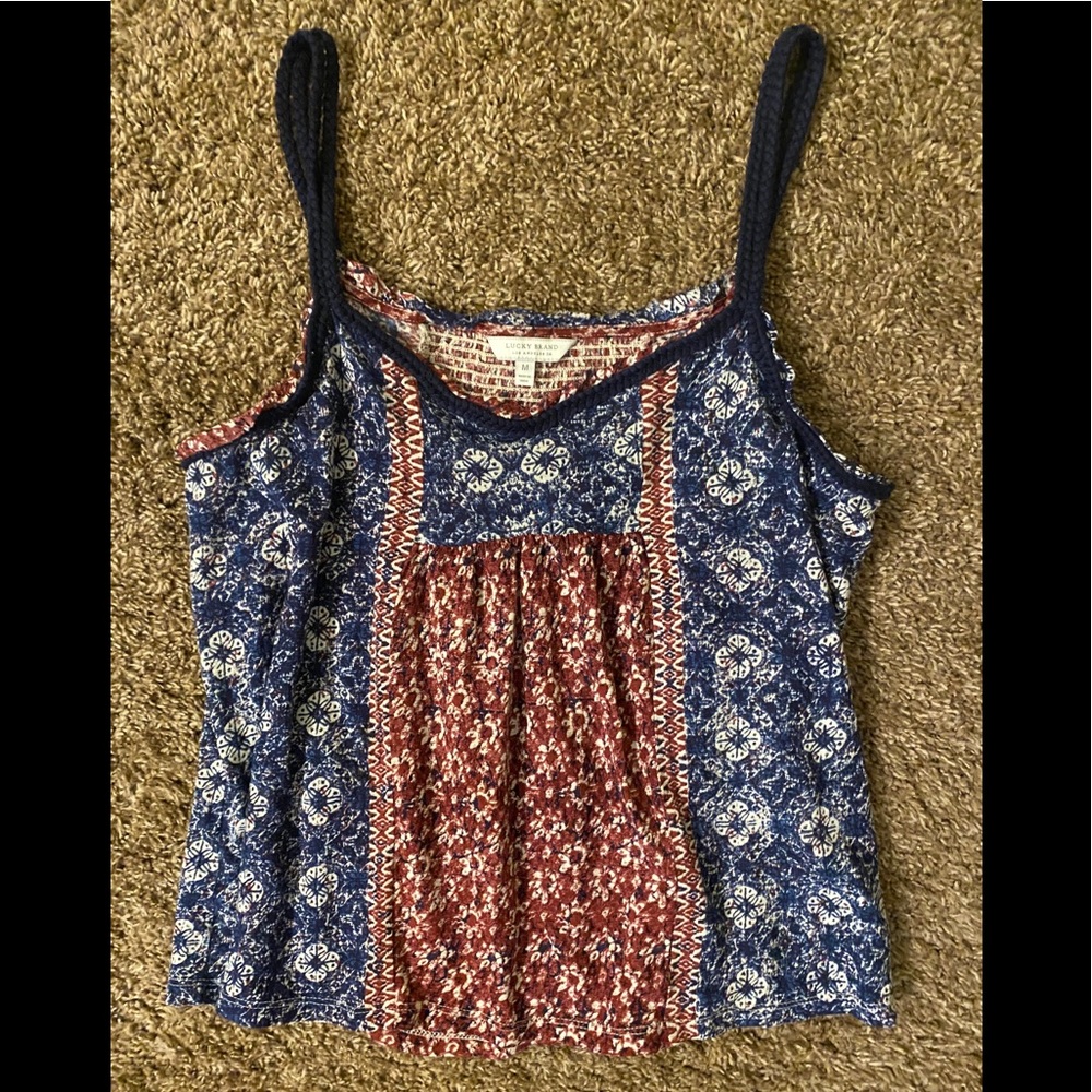 Lucky brand tank with braided straps